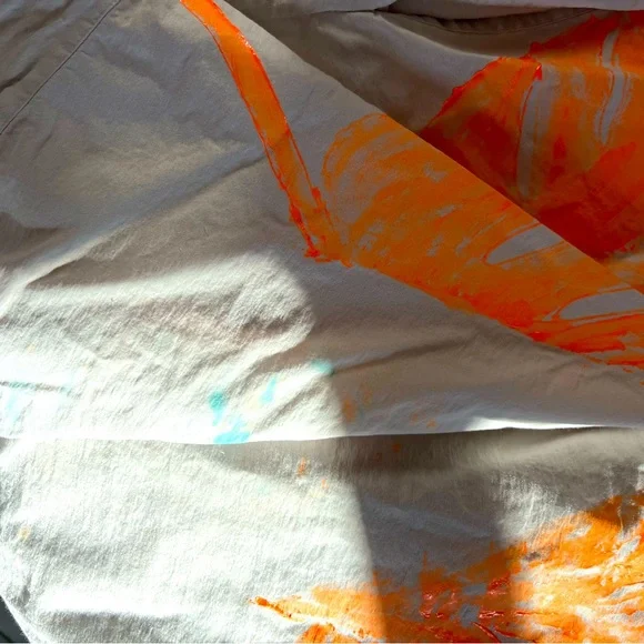 COS | Asymmetric Pleat Long Sleeve Abstract Dress Size 10, artful painting - Picture 4 of 8